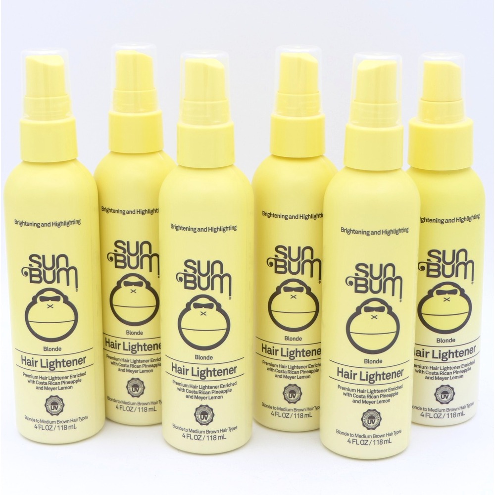 Sun Bum Blonde Hair Lightener 6 Pack 4 oz Ea Blonde to Medium Brown Hair Types